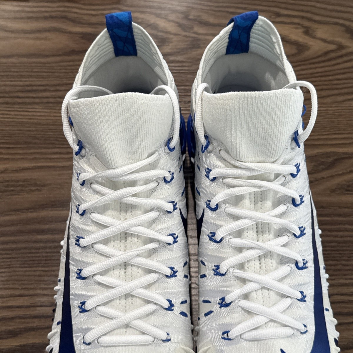 Size 14 Nike Alpha Menace Elite TD White/Royal Blue Football 