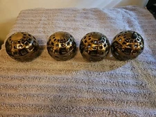Decorative Ball Orb Sphere Ceramic Gold 4” Table Decor