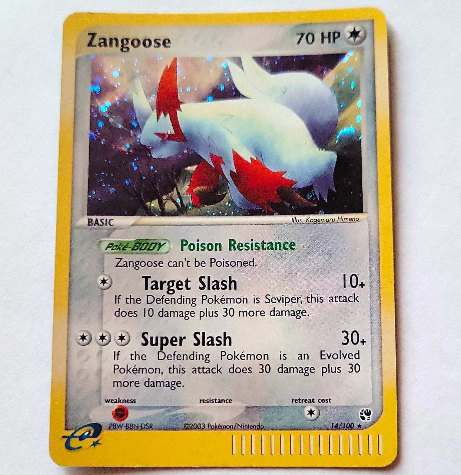 Pokemon TCG Zangoose 14/100 EX Sandstorm Holo Rare English 70 HP