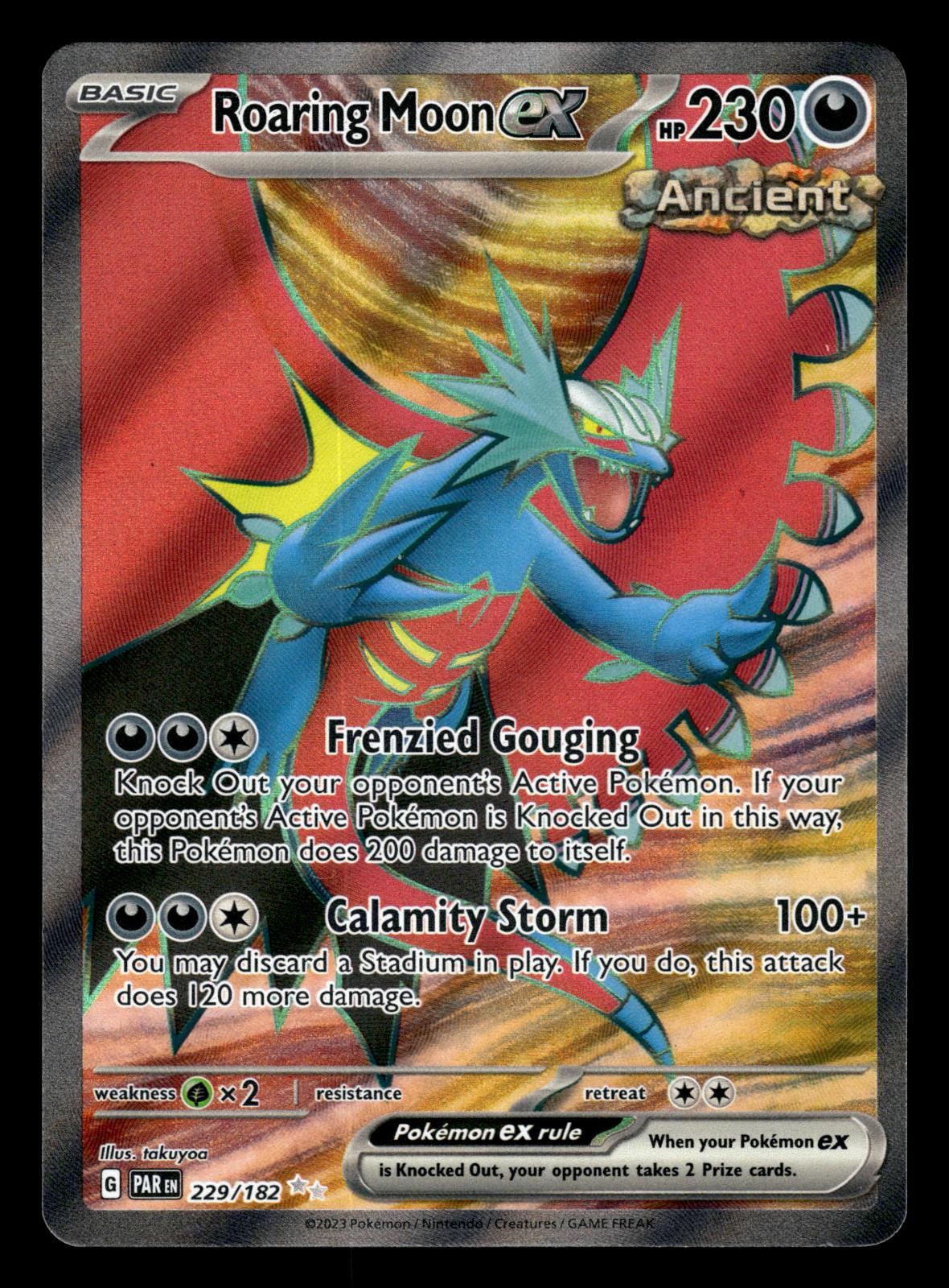 ROARING MOON EX 229/182 ULTRA RARE PARADOX RIFT POKEMON HOLO NM