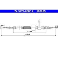 ATE Handbremsseil 1256Mm Passend FüR Alfa Romeo 156 GT | 24.3727-0005.2