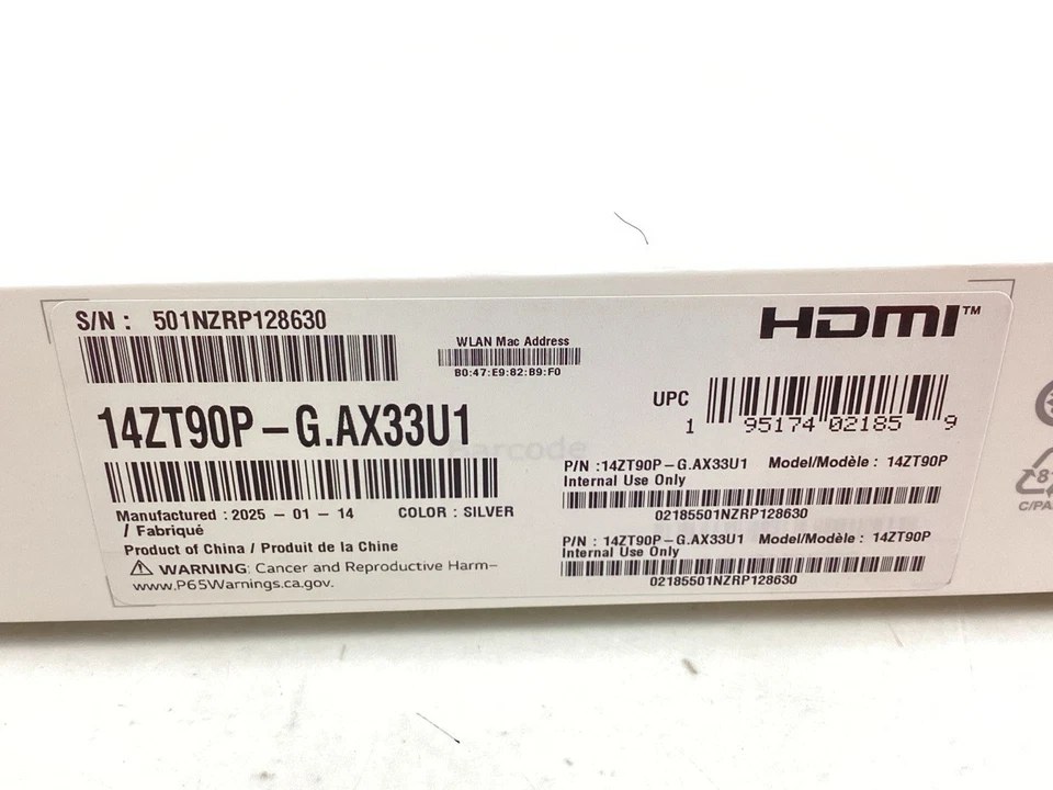 LG Gram 14" Thin Client - i3-115G4 8GB 256GB SSD No OS - 14ZT90P-G.AX33U1 - Image 4 of 4