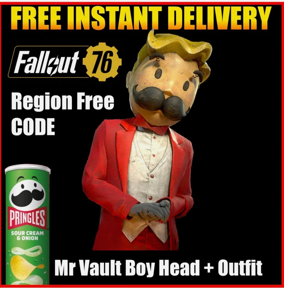 BETHESDA New listingMr. Vault Mascot Boys Mask/Outfit Fallout 76 x Pringles Cosmetic FAST DELIVERY