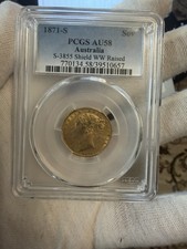 1871-S Sydney Mint Gold Sovereign – PCGS AU58
