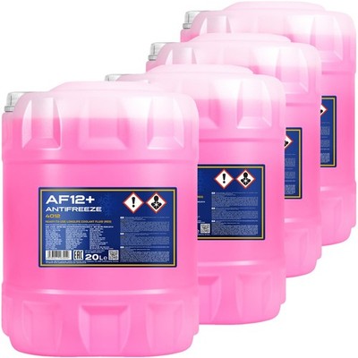 4 x 20 L MANNOL AF12+ KÜHLERFROSTSCHUTZ ROSA -40°C FERTIG-MIX für VW G12 G12+