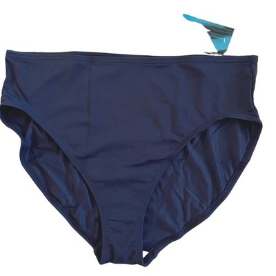 TYR Fitness Solid Hi-Waist High Bottom SwimSuit Blueberry Plus Size 20 $34