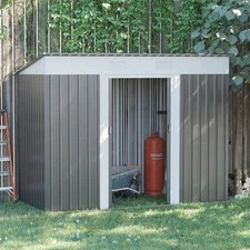 8' x 4' Metal Outdoor Storage Tool Garden Shed w/ 2 Air Vents for Backyard