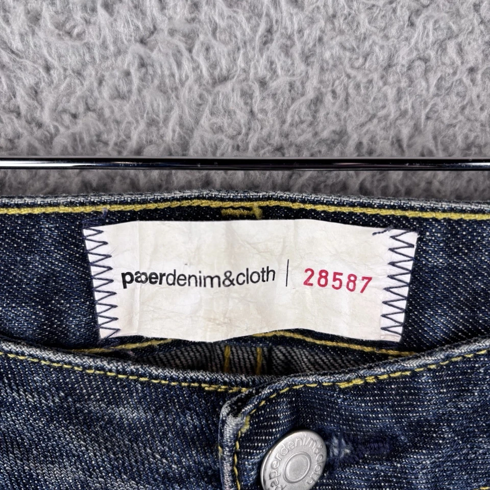 Pantalones de mezclilla y tela de papel para mujer 28 (30x36) tiro bajo calce ajustado ribete hechos en EE. UU. Foto 4 de 4