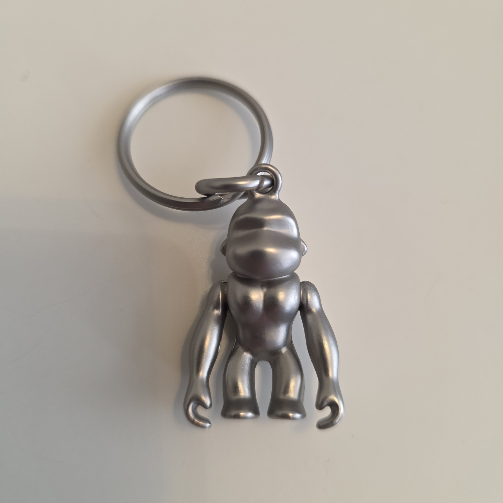 Metal Kipling Monkey Keyring keychain brushed sil… - image 1