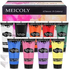 9 Colors Face Body Paint Set, 1.01x9oz/box, Water Based Washable Face Paint For