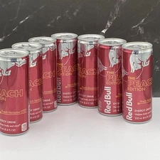 7 Cans: Red Bull •Peach Edition• 8.4 Ounce Peach-Nectarine 10/24/25
