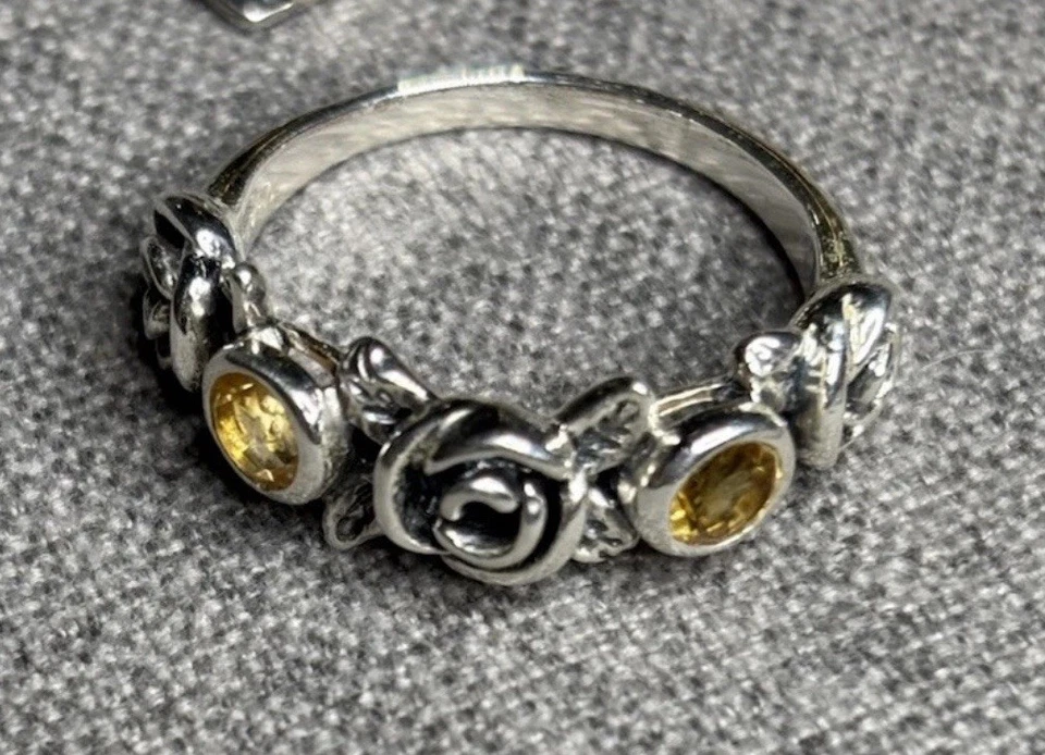 "Collar vintage de topacio amarillo 925 de diseño israelí Paz PZ de 16" y pulsera de 7,5""" Foto 2 de 3