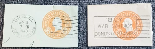 US Cut Square Stamp Collection SC #U530, U531 Used SCV $20 120325-11