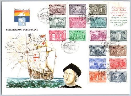 1992 Italy Columbus 500th Anniversary Large Combo FDC - Note Shipping