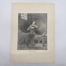 Antique Paganini In Prison Art Book Print Engraving