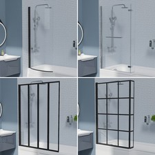 Pivot Bath Shower Screen Folding Square Grid Curved P L Shape Hinged Glass Panel