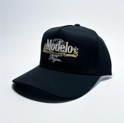 Modelo Negra Black Adjustable Hat Embroidered Logo Breweriana Theme Cap