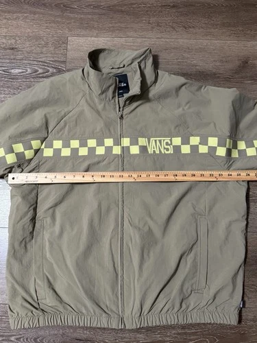 VANS Ronnie Color BL Men’s XL Beige/Yellow Checkered Full Zip Windbreaker image 7