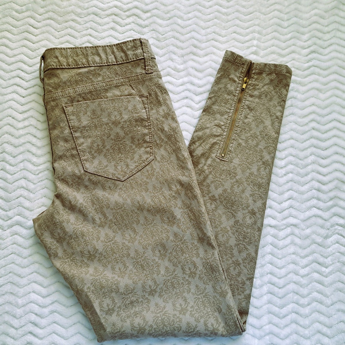 Mossimo Premiun Denim Ankle Skinny Khaki Pants Zip Leg Size Preowned