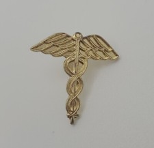 Registered Nurse Caduceus Lapel Hat Pin Tie Tack Goldtone