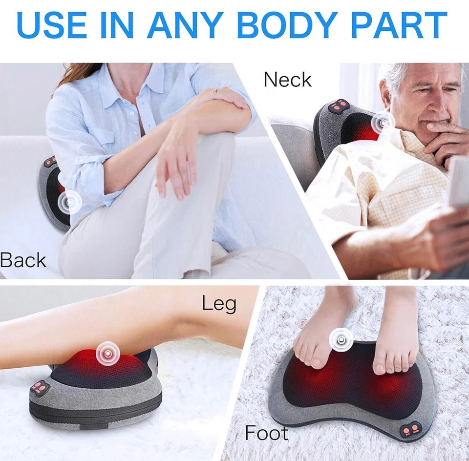 COMFORT COMPANY SUPPLIES Neck & Shoulder Massager Heat Pillow Personal Muscle Pain Relief Therapy UK