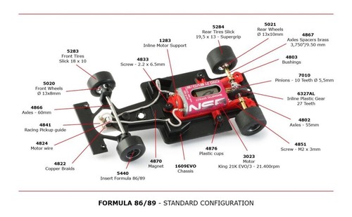 NSR 0526IL Formula 86/89 Rosso Corsa, #1 Inline King 21K EVO3 1:32 Slot Car - Picture 17 of 18