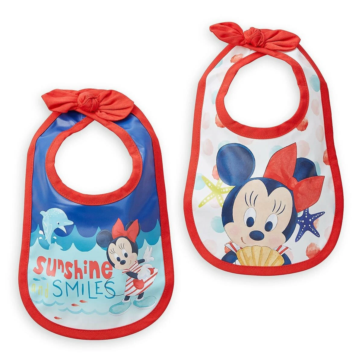 Disney Authentic Minnie Mouse Cute 2pc Bib Set for Baby Girls New with Tags