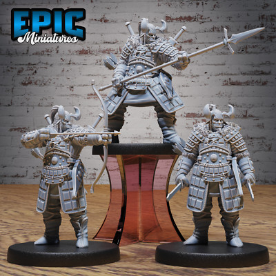 Ork Samurai Set | 28mm Resin Oni Warrior Miniatures | Epic Miniatures