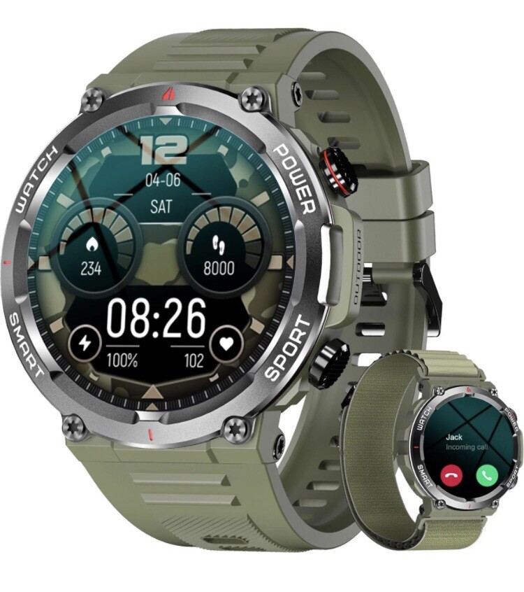 Military Smart Watch for Men (Answer/Make Calls), HD Fitness