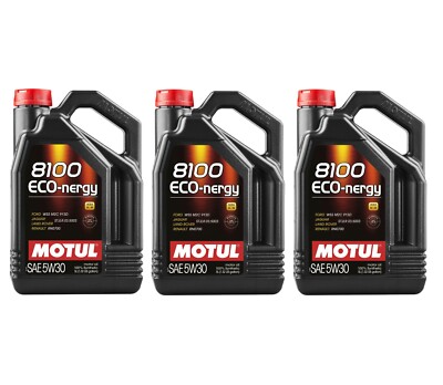 Motul 8100 ECO-NERGY 5W30 15 Liters Fully Synthetic Engine Motor Oil (3 x 5L)