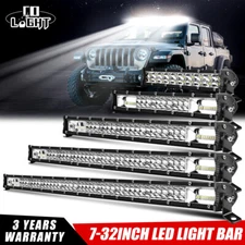 7/14/20/26/32'' Slim LED Work Light Bar Spot Flood Fog Driving ATV SUV Offroad
