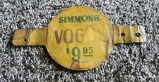 Antique Simmons Vogue Mattress Tin Tacker Sign Advertising