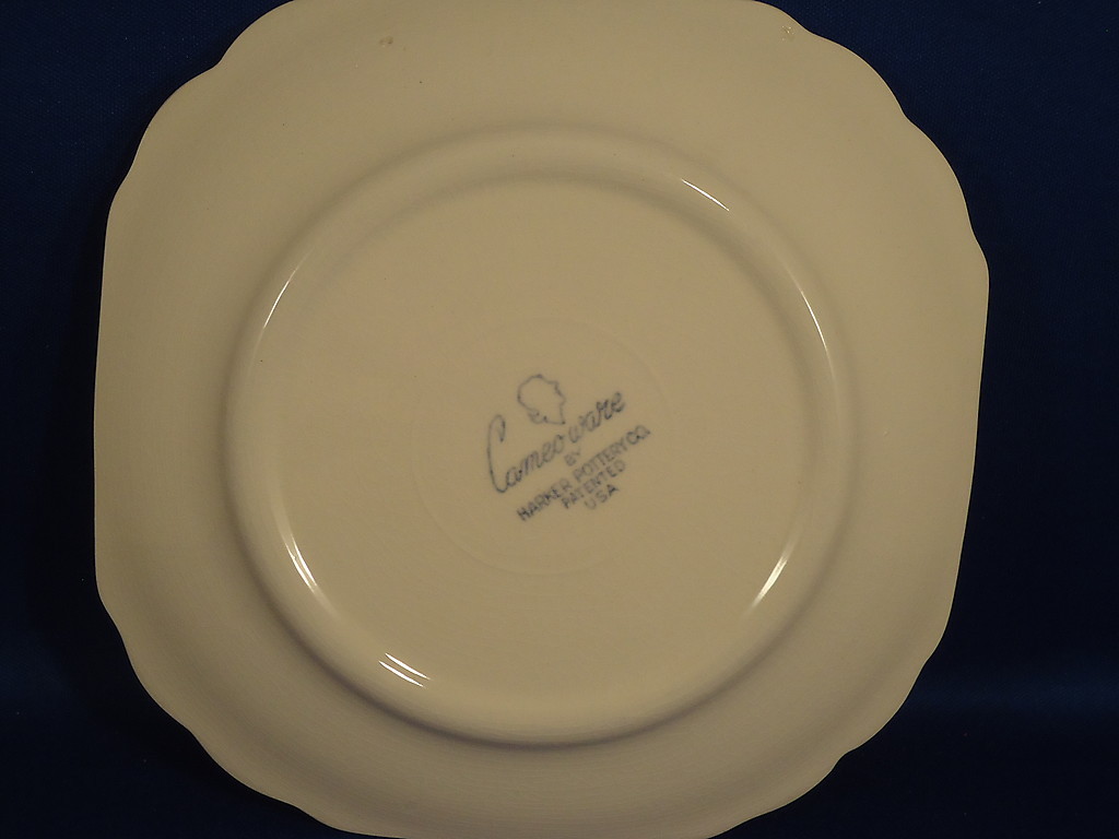 Vintage HARKER CAMEOWARE classic PLATE 6" DISH White Rose Pattern