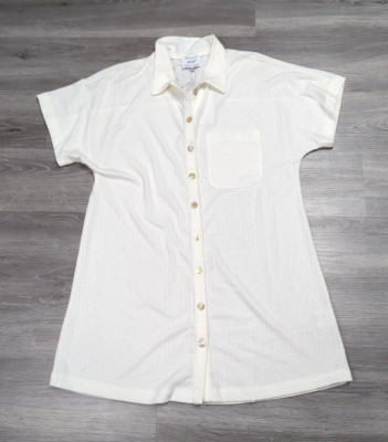 NEW  SABO Sleep White Soft Sleep / Lounge Shirt Dress Size XXS Oversized Cozy