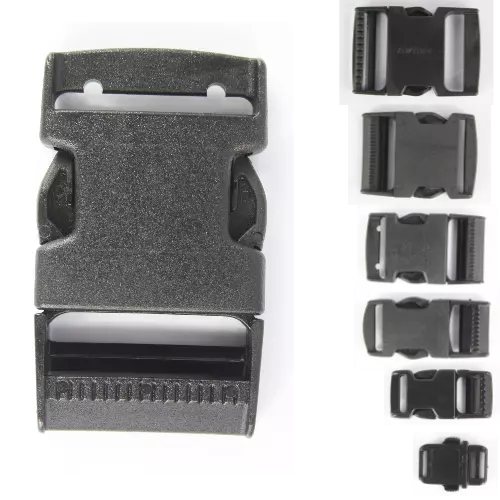 Side Release Buckles - Black Plastic