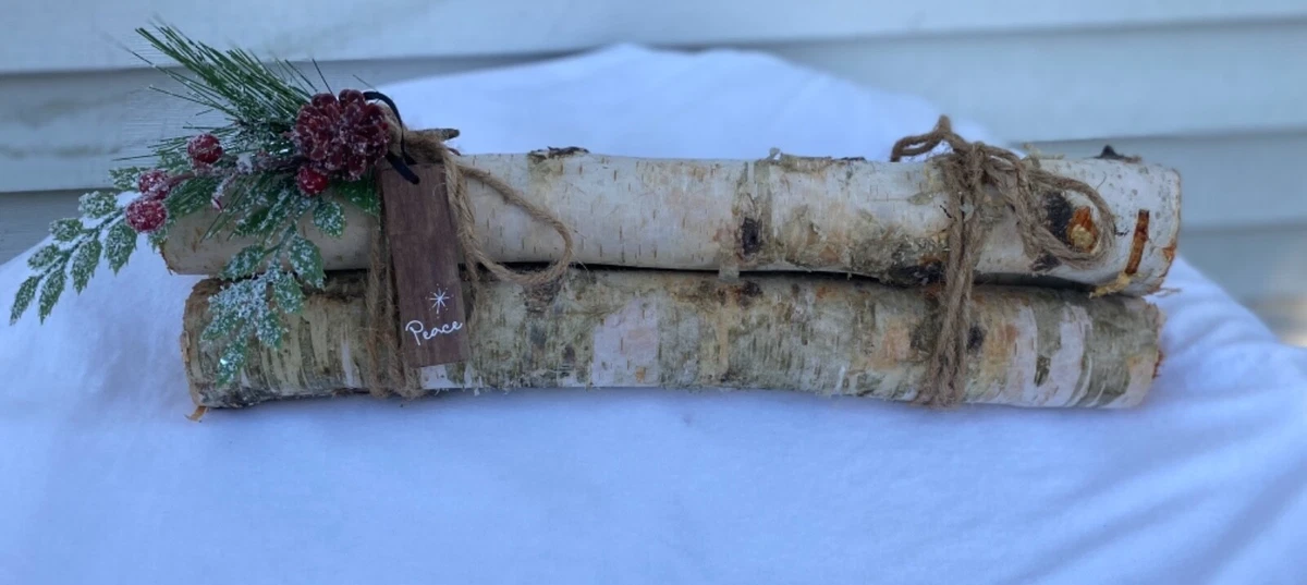 White birch logs….. Christmas decor *Fireplace decor* | eBay