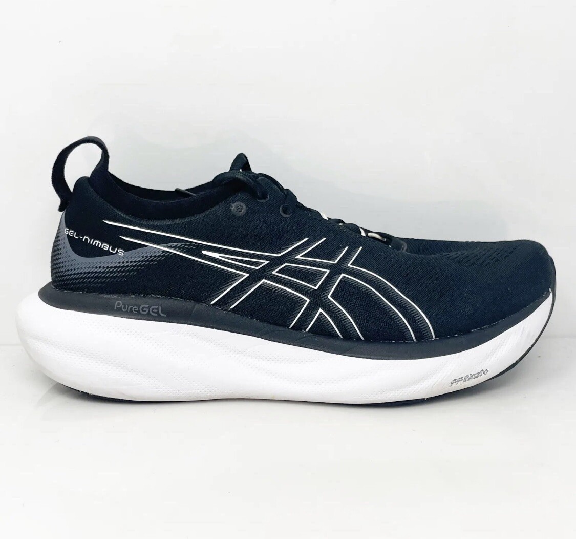 Asics Womens Gel Nimbus 25 1012B437 Black Running Shoes Sneakers