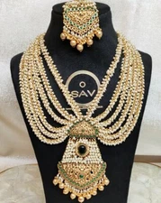 Small Moti Heavy Temple Set Designer  Indian Wedding Traditional Wear 