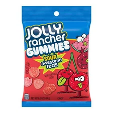 Jolly Rancher Gummi Sour Awesome Reds Candy, 6 oz Peg Bag