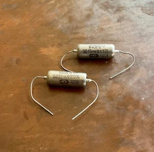 .015uf & .022uf @ 400v K40Y-9 Russian Capacitor Set -New Old Stock -Paper In Oil