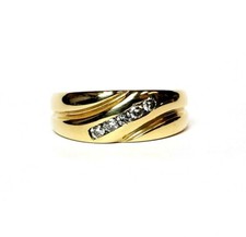 Men's 14K Yellow Gold .15 Carat Diamond Wedding Band Ring Size 8 3/4