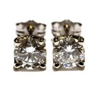 New GIA 14k white gold 1.19ct SI1 I round diamond stud earrings natural — photo 2