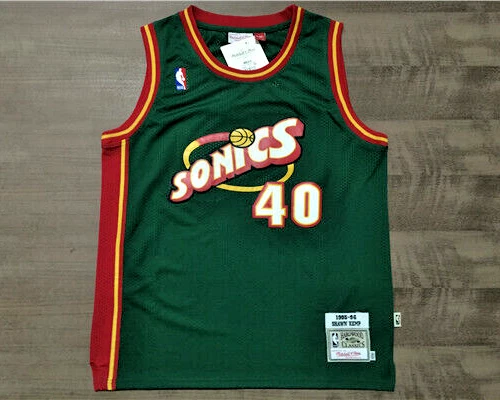 Gilet De Basket Seattle SuperSonics #40 Kemp - Homme - Rétro Cousu - Neuf