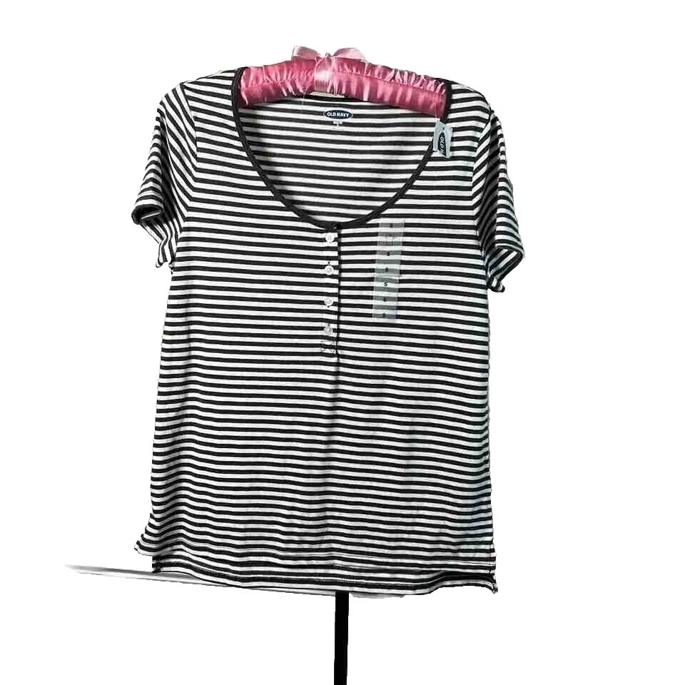 Prendas para mujer antiguas de algodón azul marino a rayas