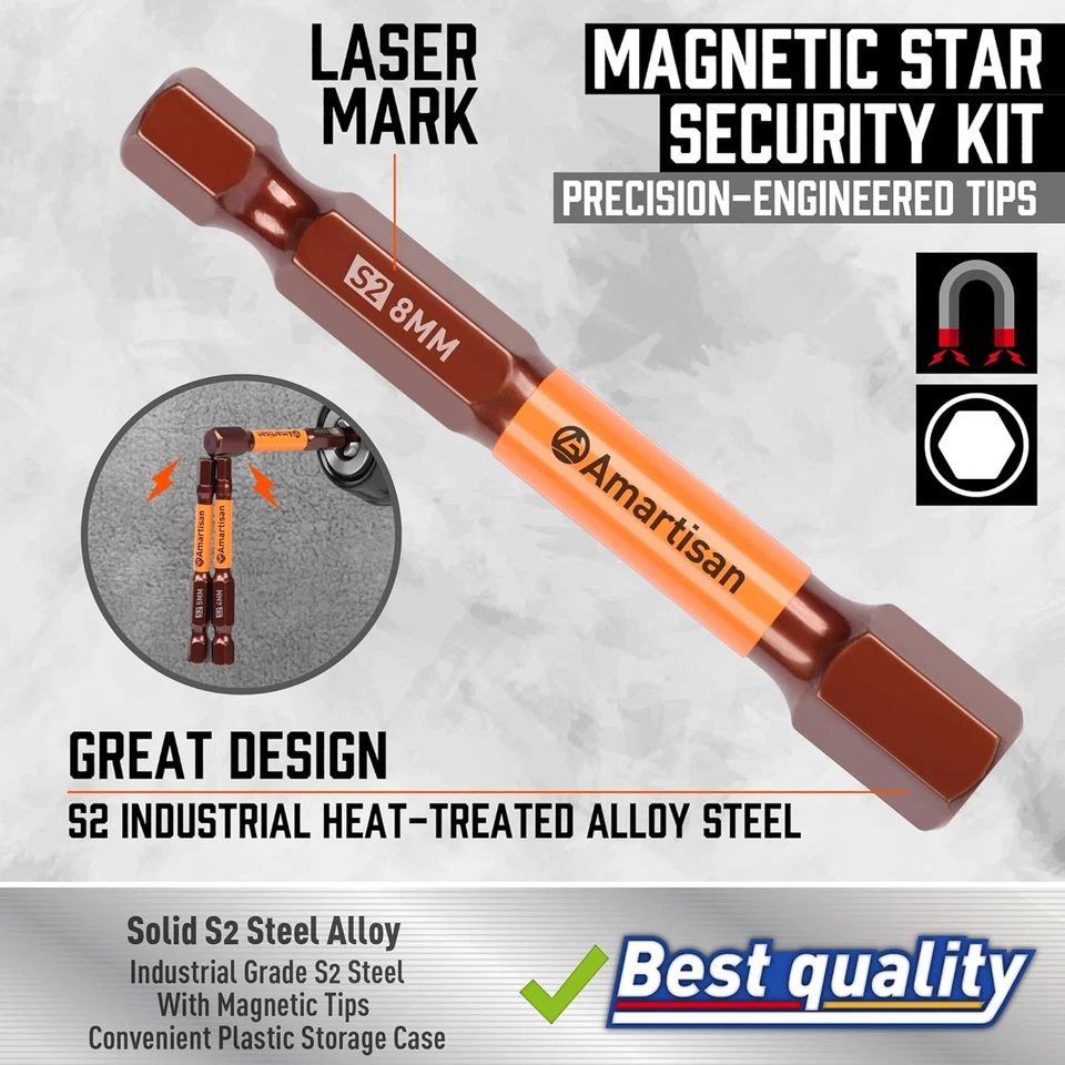 20-Piece Hex Head Allen  Drill Bit Set, Metric and SAE S2 Steel Hex Bits Set, Ma - Image 4 of 4