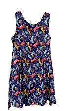 LA Soul Sleeveless Size Large Knee Length Dress Tie Waist Planetary Cats