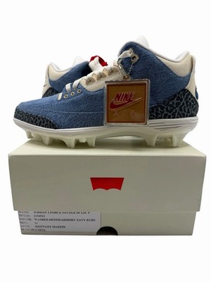 NIKE AIR JORDAN 3 FORCE SAVAGE LEVIS PE CLEATS DENIM PROMO SAMPLE UNRELEASED 11