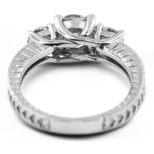 2.11ct H-SI1 Round Natural Certified Diamonds 14k Gold Classic Three-Stone Ring