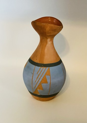 #ad Lakota Pottery Painted Clay Vase Signed 8” Tall $20.00