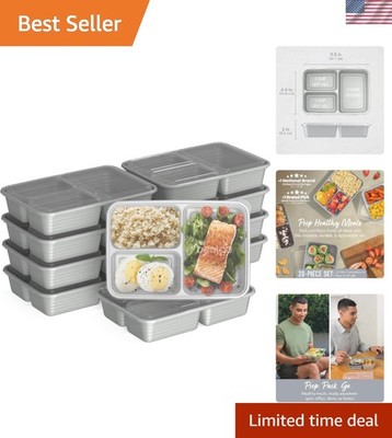 Practical BPA-Free Meal Prep Containers - 3-Compartment Design for Healthy Meals